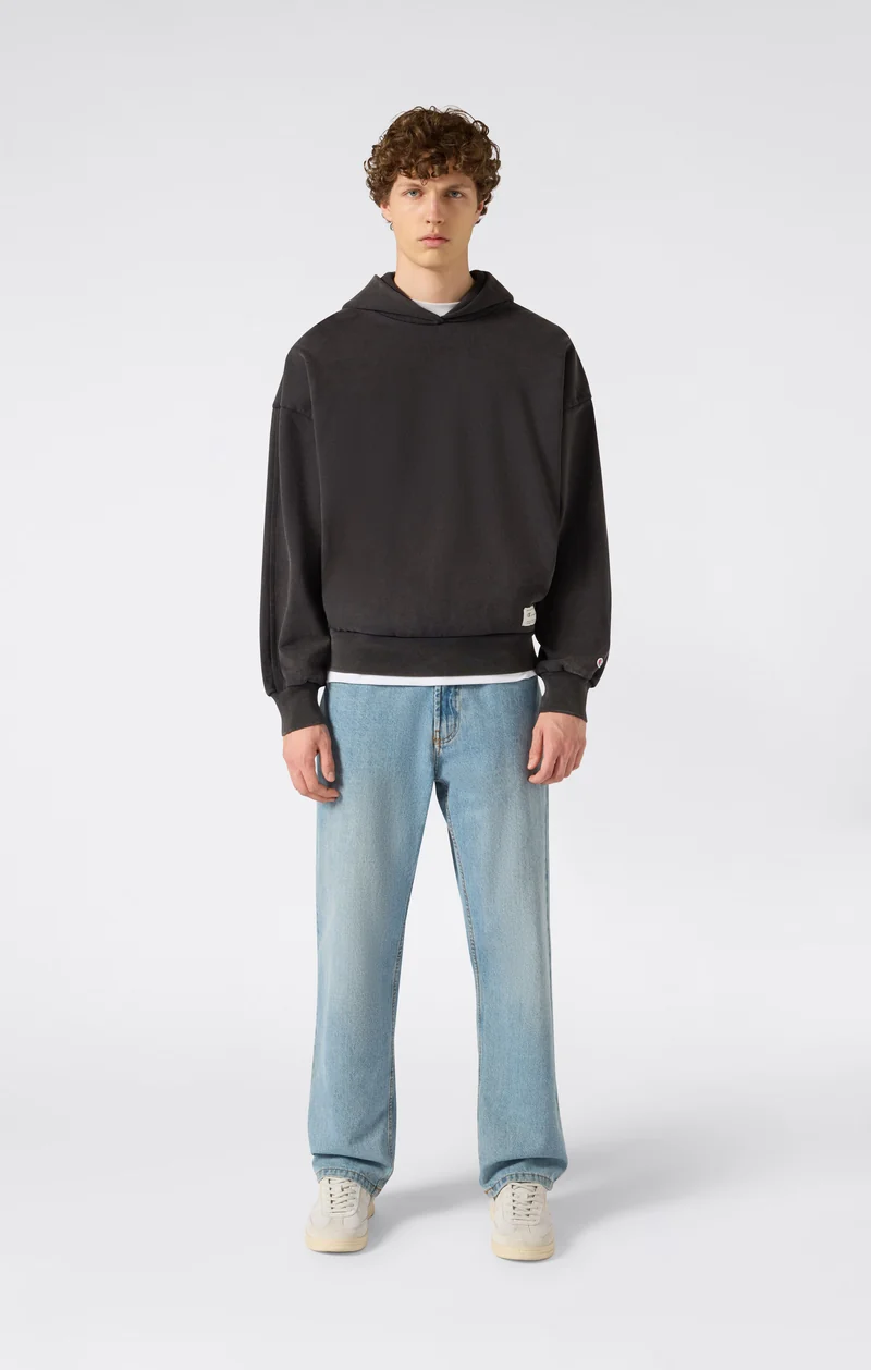 Men’s Hooded Sweatshirt with Washed Effect