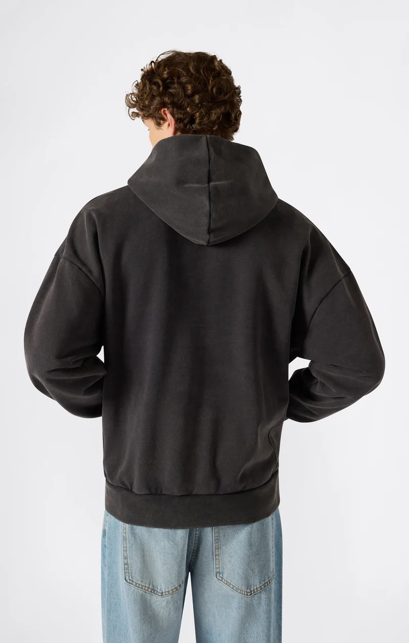 Men’s Hooded Sweatshirt with Washed Effect