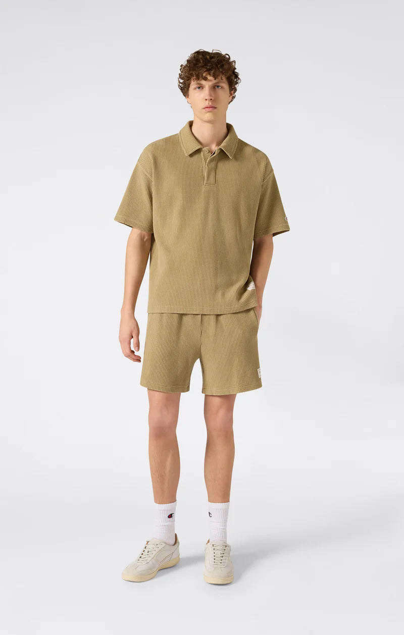 Men’s Washed Waffle Polo Shirt