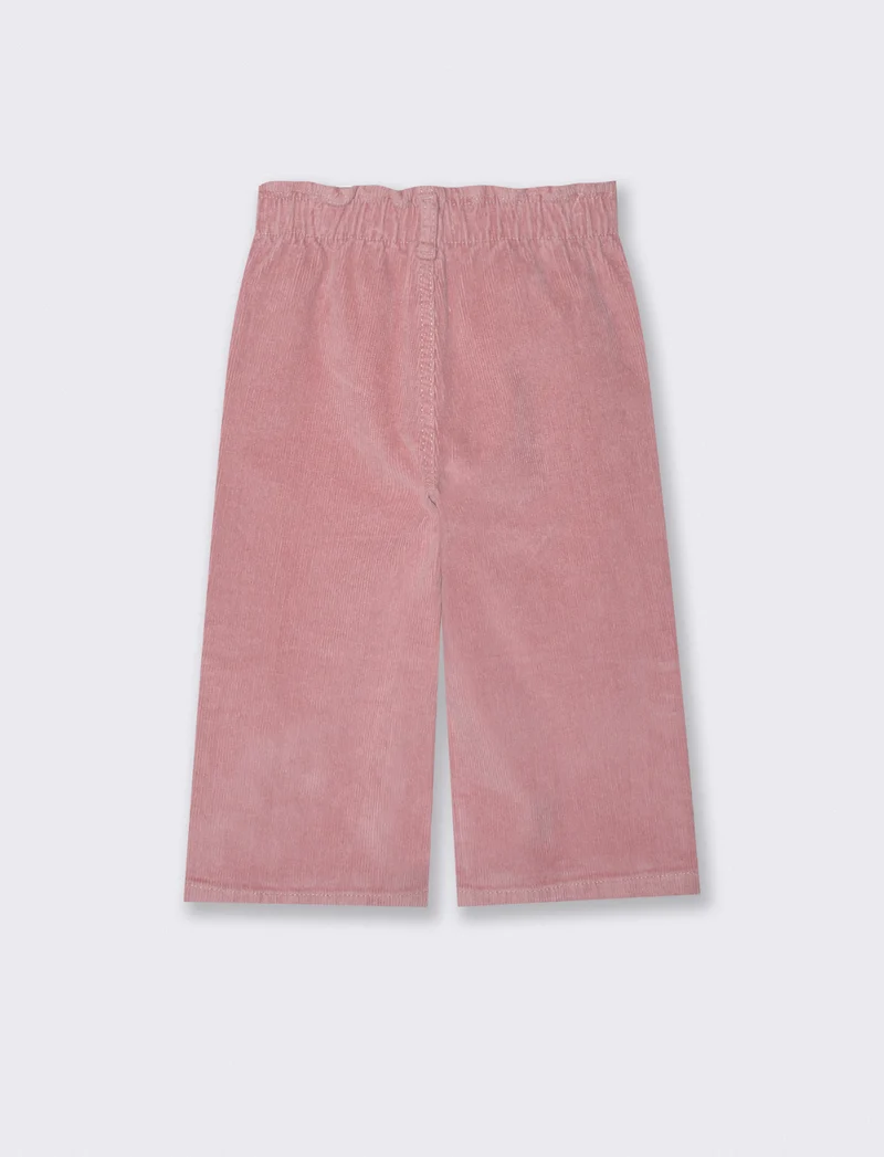 Pantaloni ampi in velluto casual - Rosa