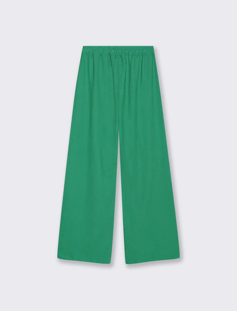 Pantalone palazzo elastico per donna - Verde
