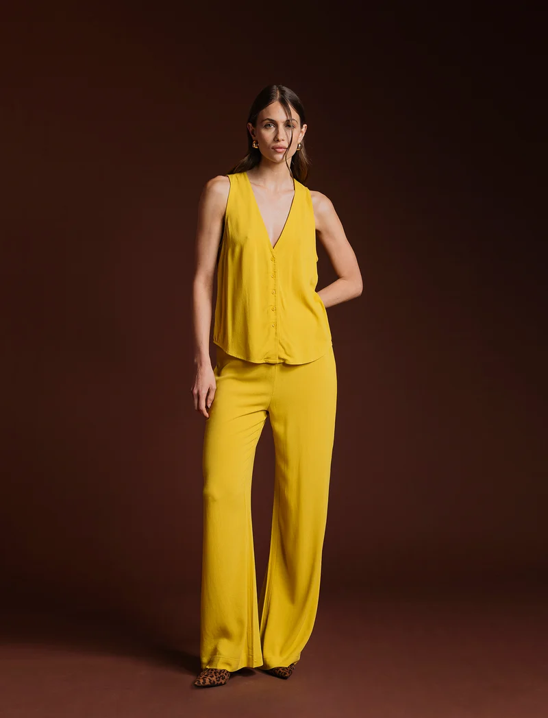 BLUSA SMANICATA - Mostarda