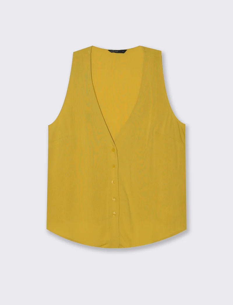 BLUSA SMANICATA - Mostarda