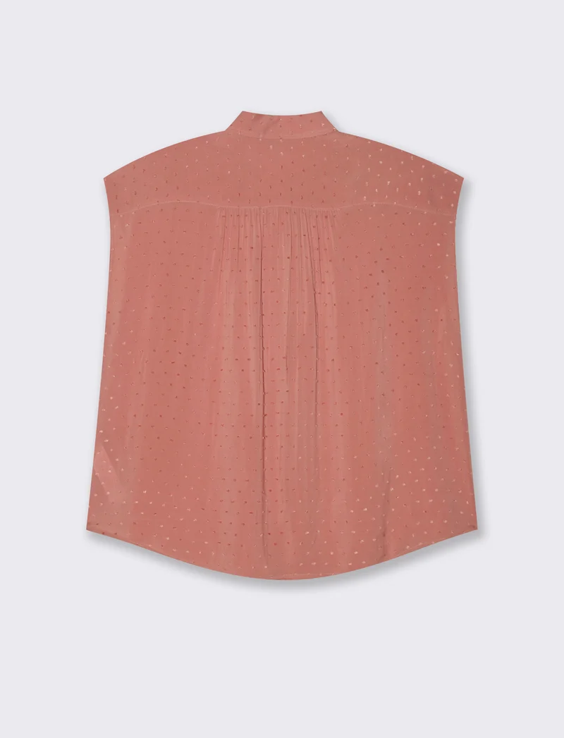 CAMICIA CON MANICHE AD ALETTA - Rosa polvere
