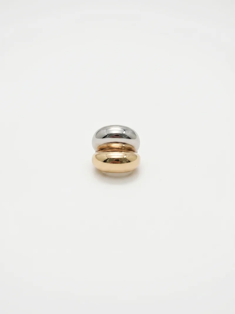 Anello elastico doppio in due colori - Oro