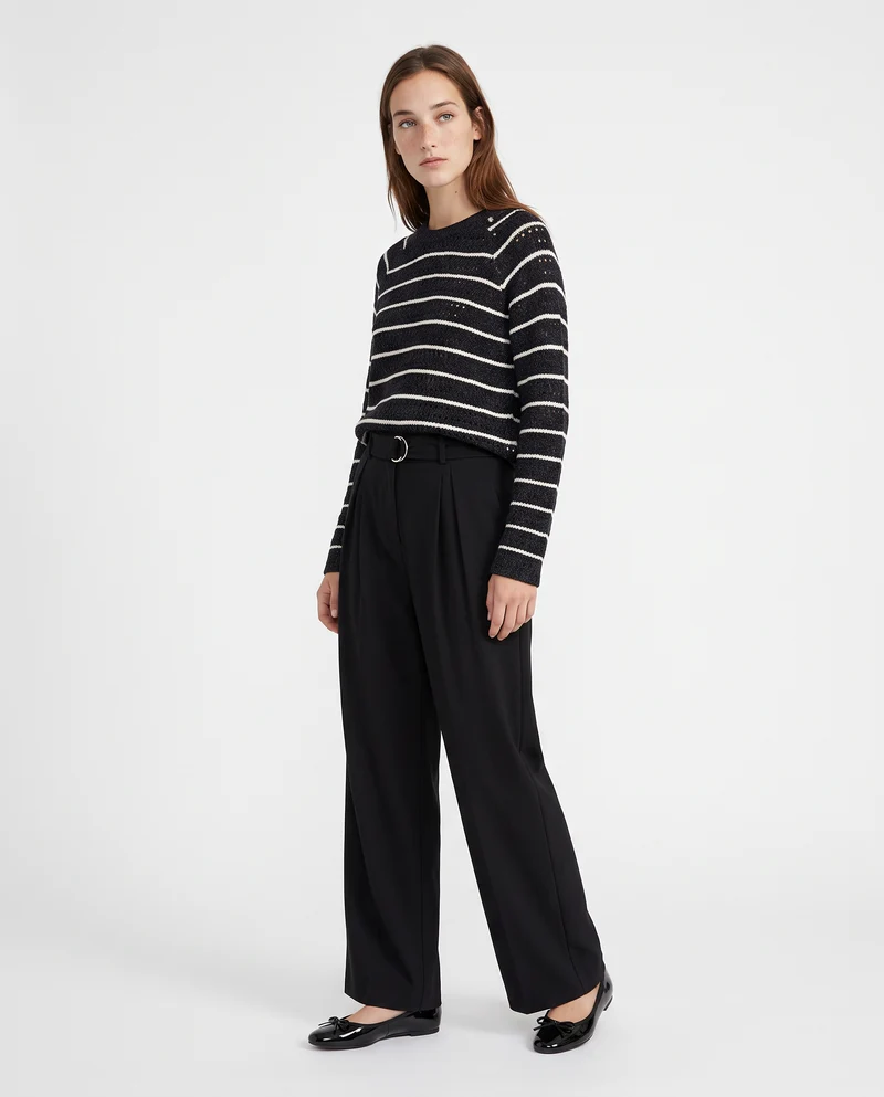 Pullover in ciniglia girocollo crop - var 2