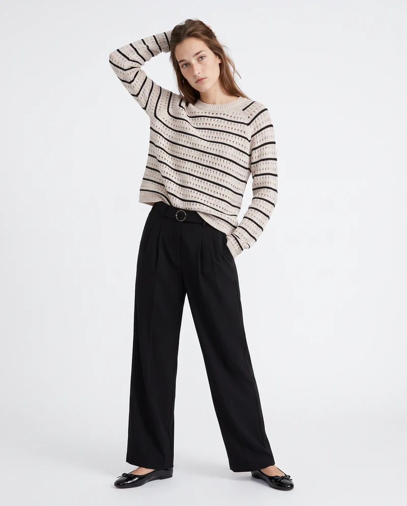 Pullover in ciniglia girocollo crop - var 1