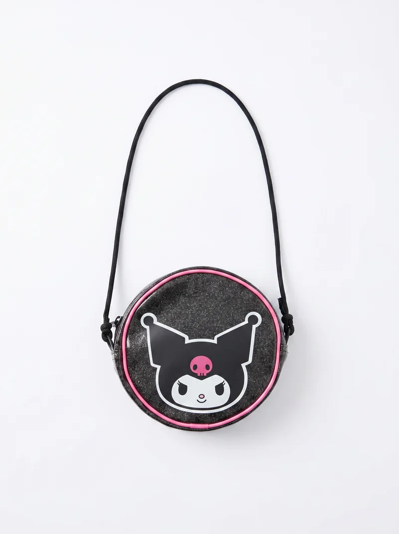 Borsetta Kuromi 3D con tracolla glitter - Nero