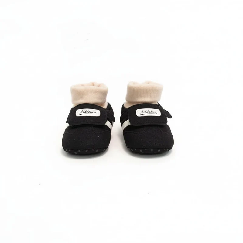 Scarpa calzino neonato in microfibra - Nero
