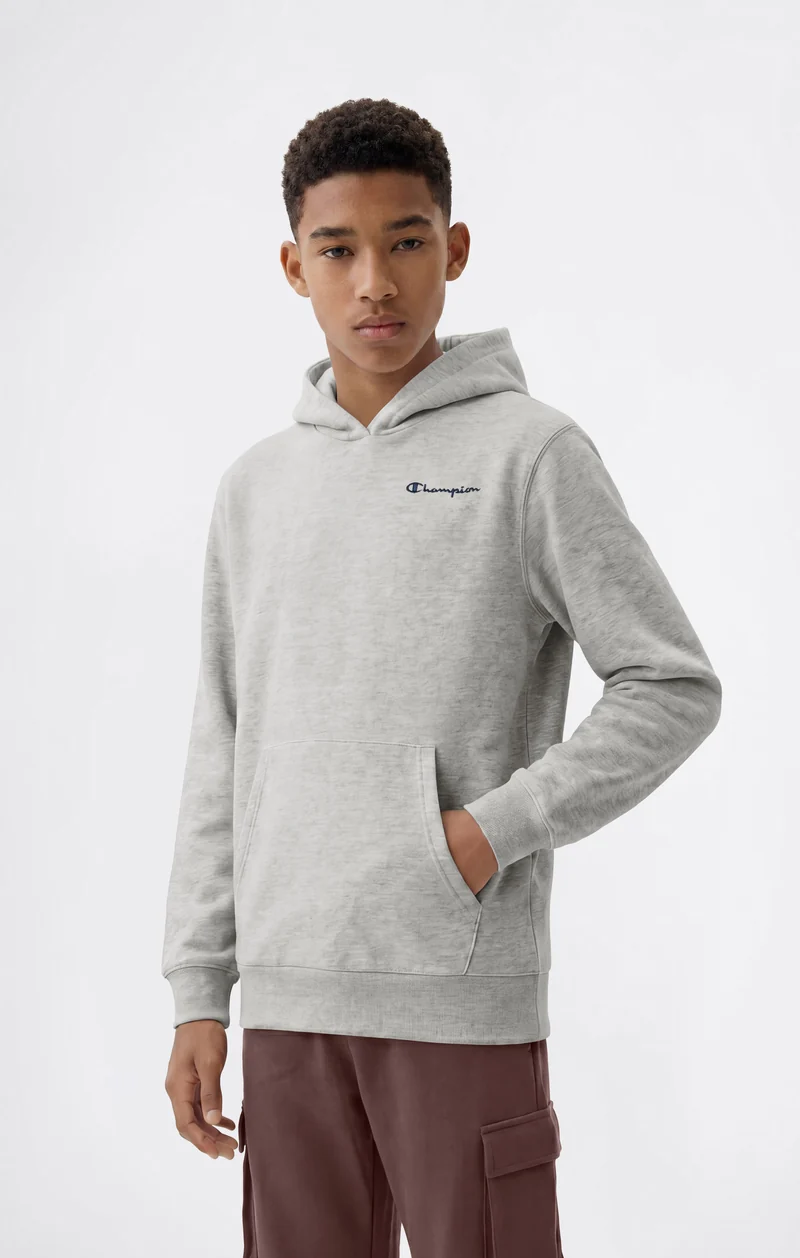 Boys’ Fleece Hoodie with Small Embroidered Logo Icons