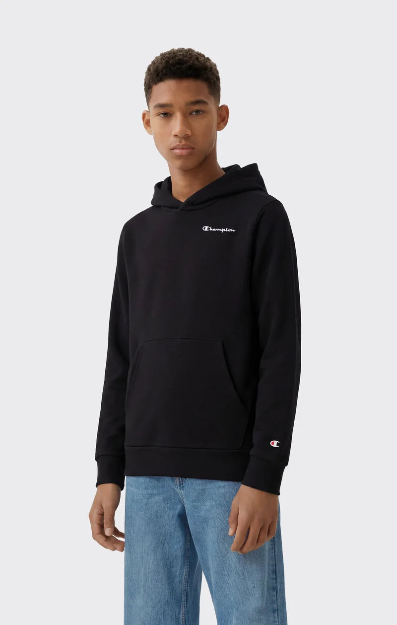 Boys’ Fleece Hoodie with Small Embroidered Logo Icons