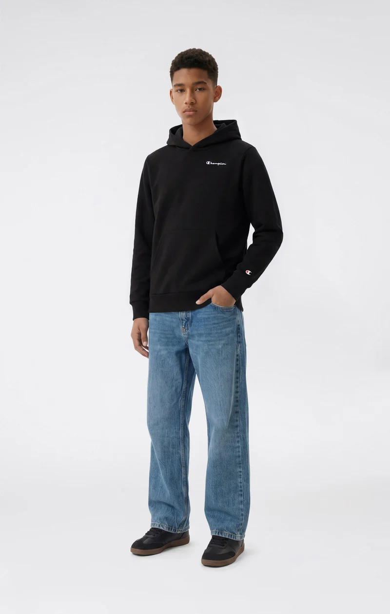Boys’ Fleece Hoodie with Small Embroidered Logo Icons
