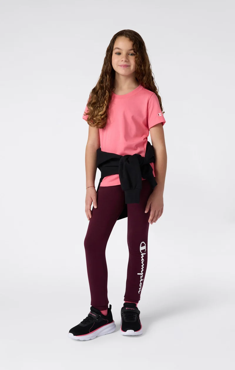 Girls' Fleece Leggings Script Logo