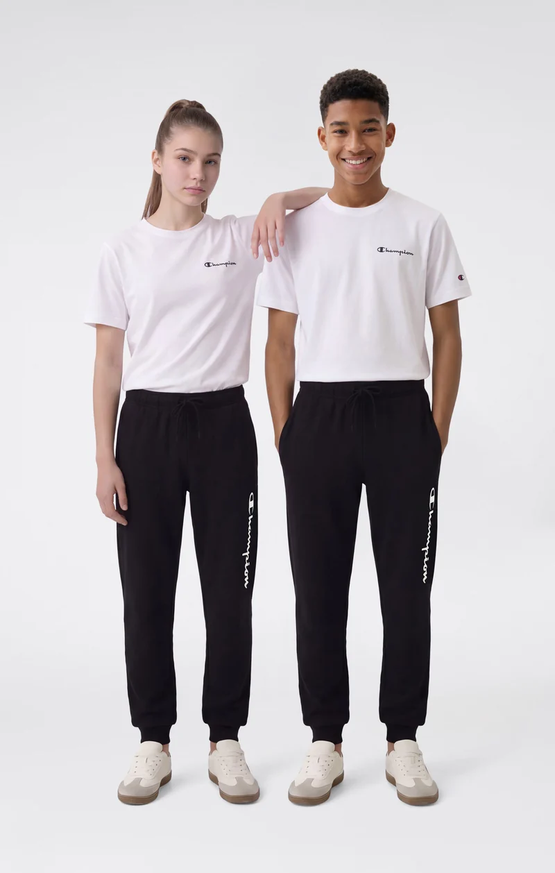 Boys' Fleece Rib Cuff Jogger Pants Script Logo
