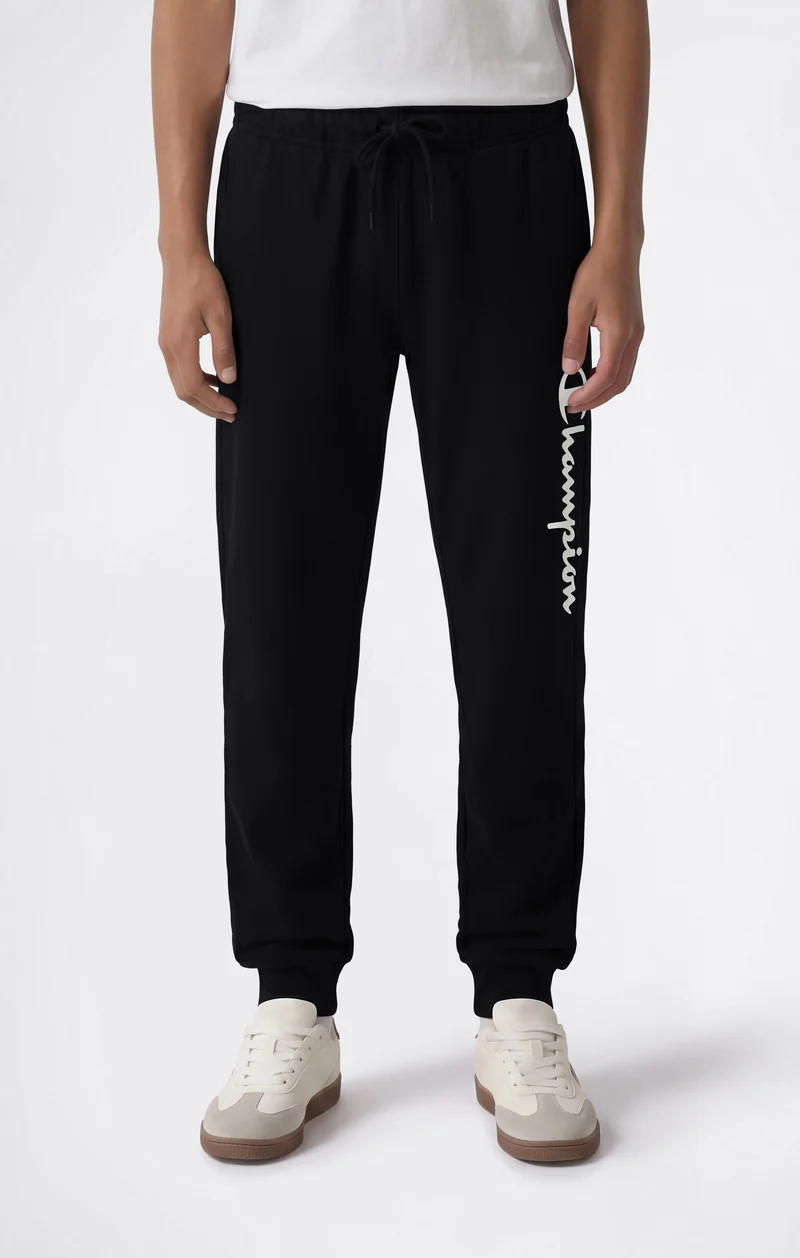 Boys' Fleece Rib Cuff Jogger Pants Script Logo