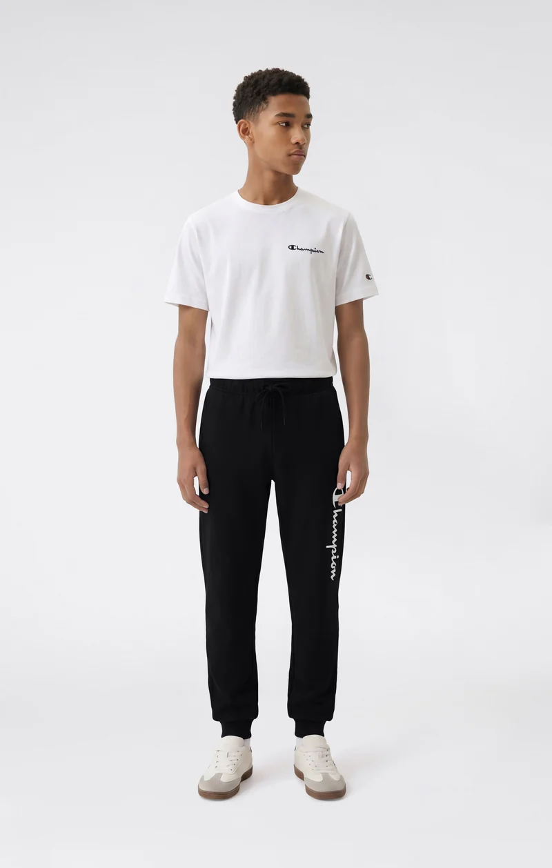 Boys' Fleece Rib Cuff Jogger Pants Script Logo