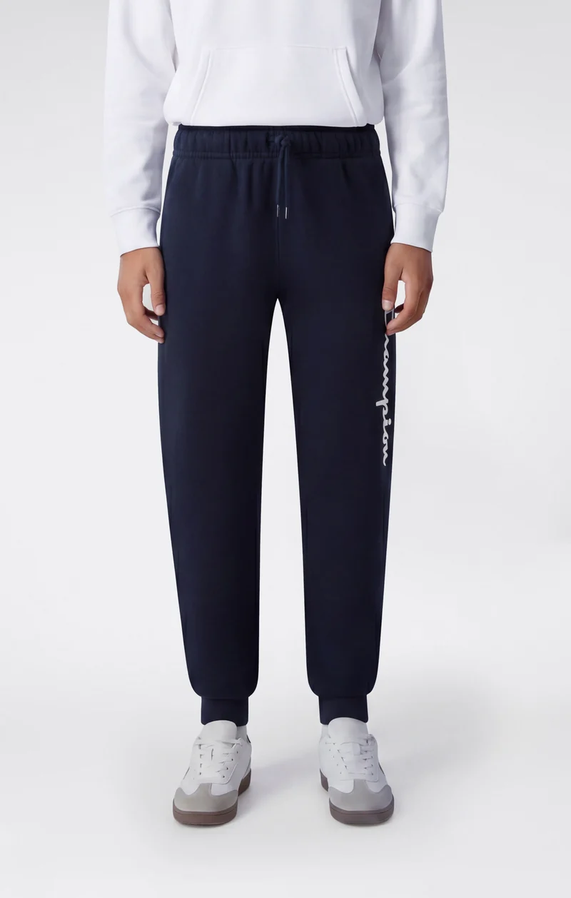 Boys' Fleece Rib Cuff Jogger Pants Script Logo