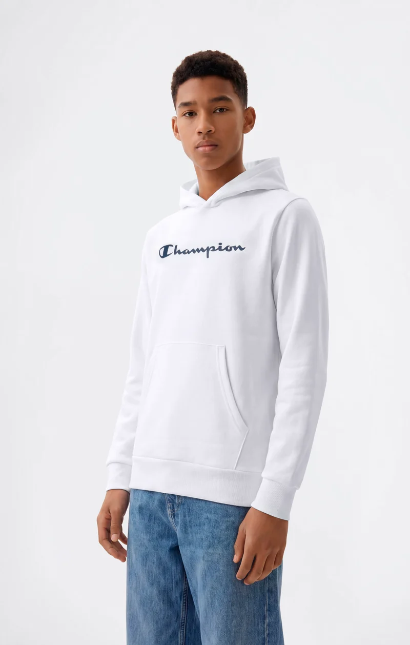 Boys' Fleece Hoodie Sweatshirt Script Logo