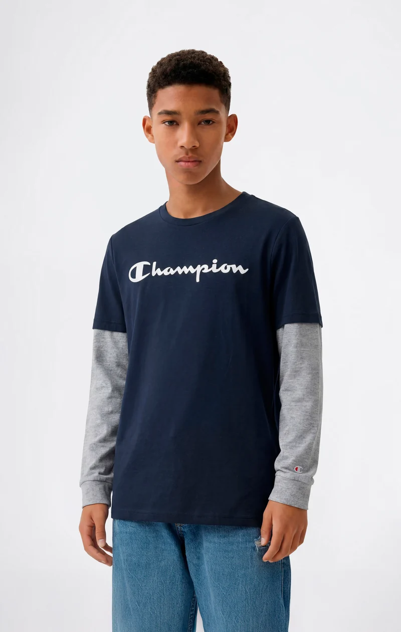 Boys' Long Sleeve T-Shirt Script Logo