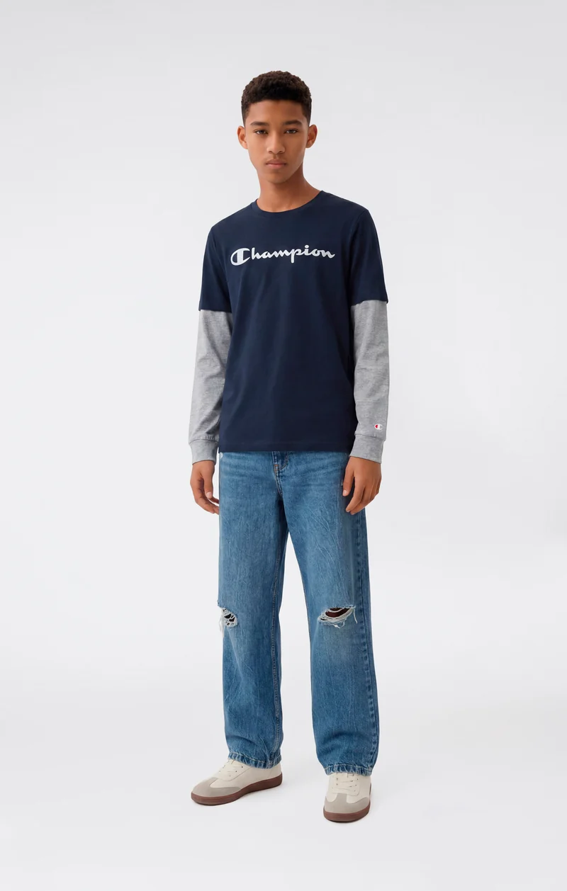 Boys' Long Sleeve T-Shirt Script Logo