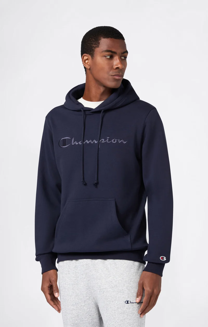 Men’s Fleece Hoodie with Big Embroidered Logo Icons