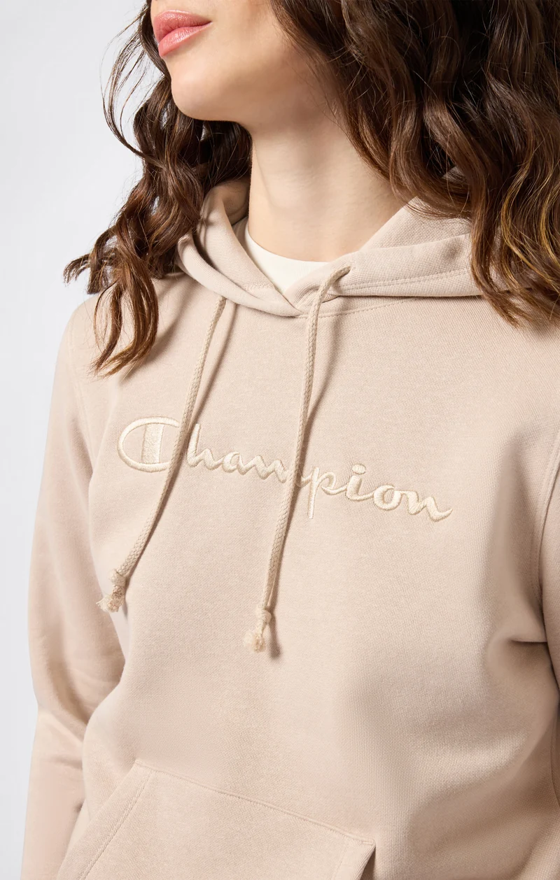 Women’s Fleece Hoodie with Big Embroidered Logo Icons