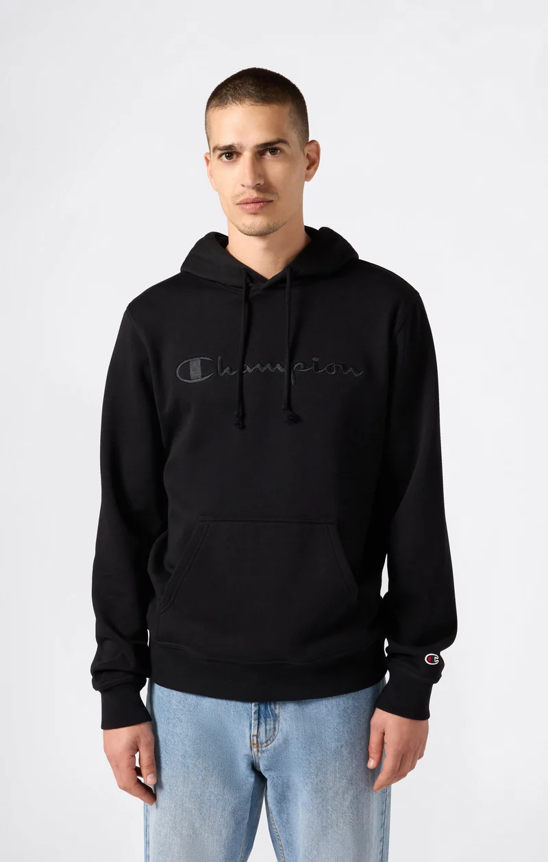 Men’s Fleece Hoodie with Big Embroidered Logo Icons