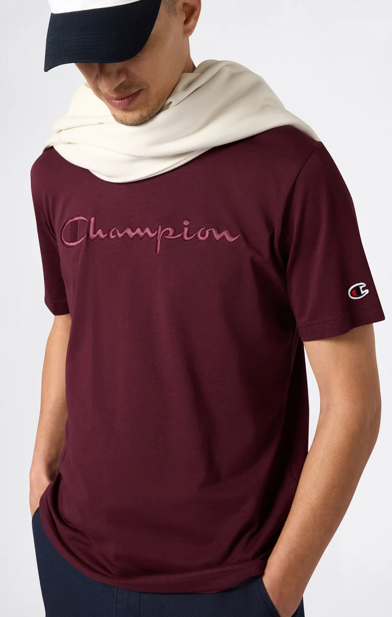 Men’s T-Shirt with Big Embroidery Logo Icons