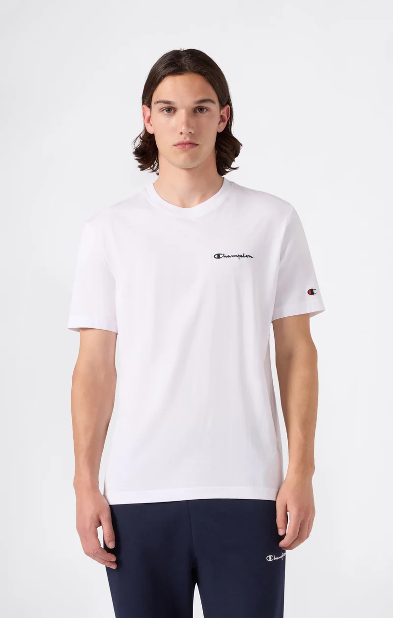 Men’s T-Shirt with Small Embroidered Logo Icons