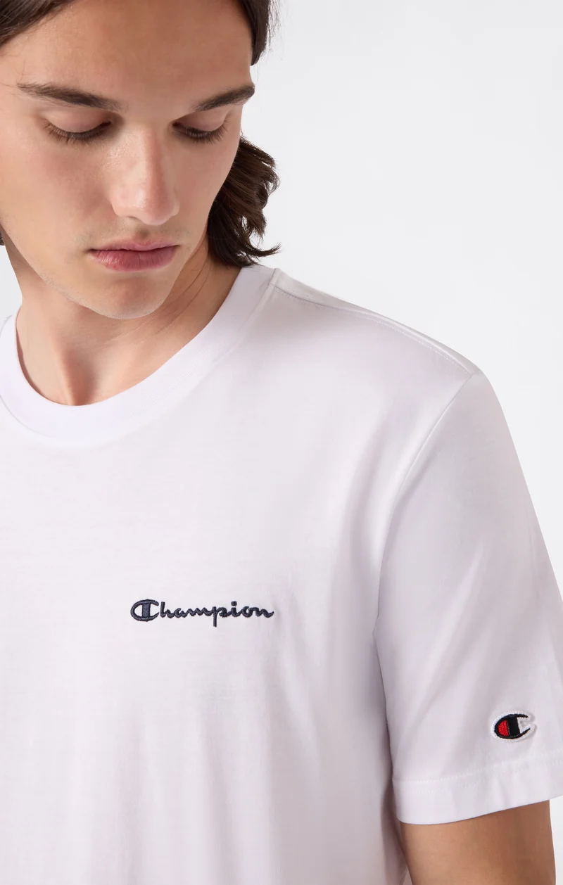 Men’s T-Shirt with Small Embroidered Logo Icons