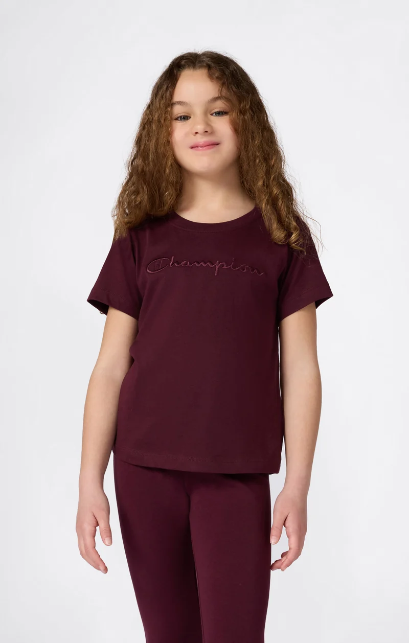 Girls' Crewneck T-shirt Slim Fit Icons