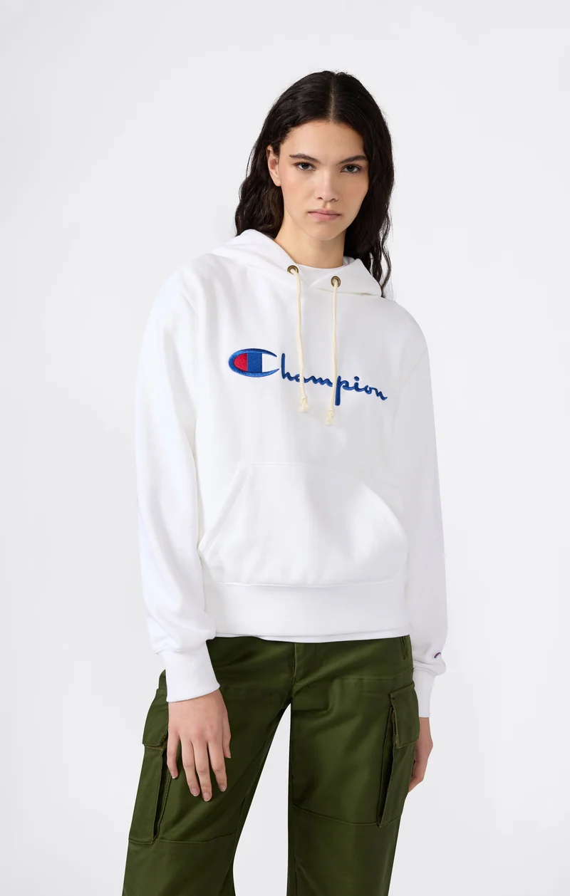 Women’s Lightweight Reverse Weave Hoodie with Embroidered Logo