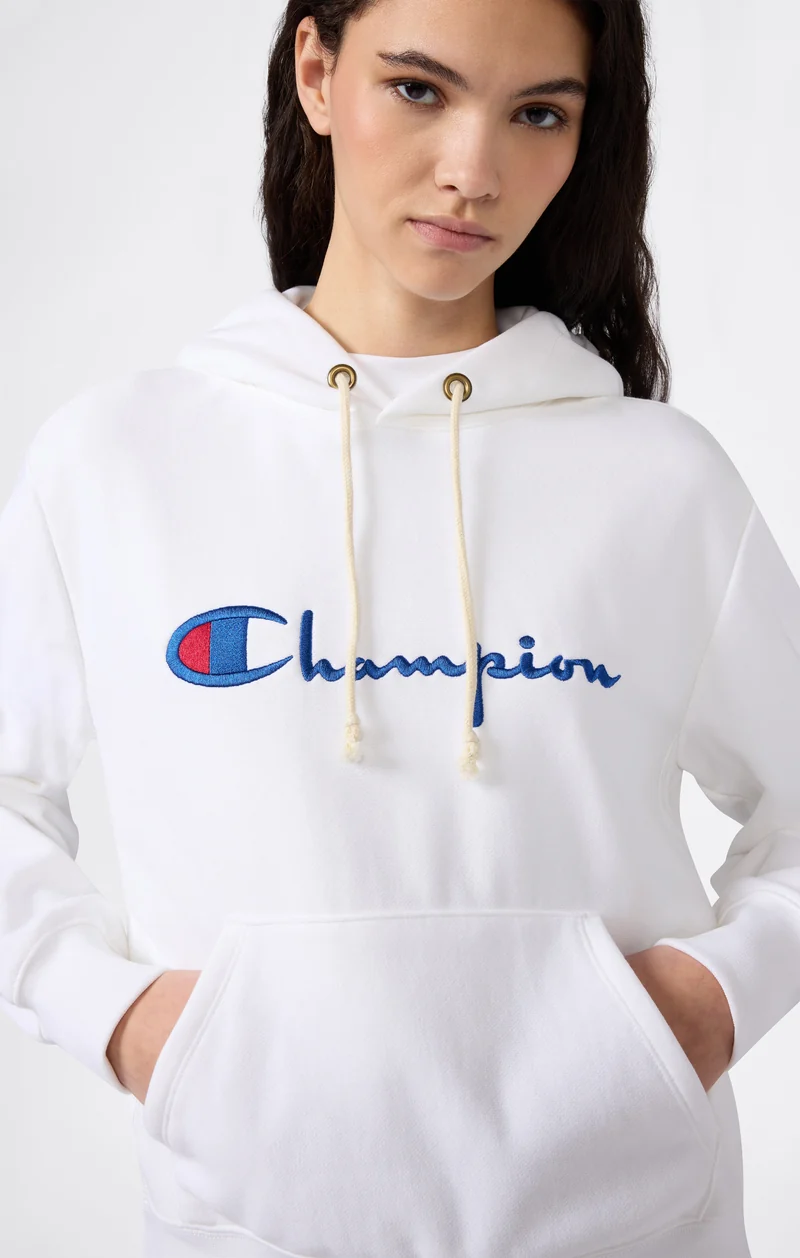 Women’s Lightweight Reverse Weave Hoodie with Embroidered Logo