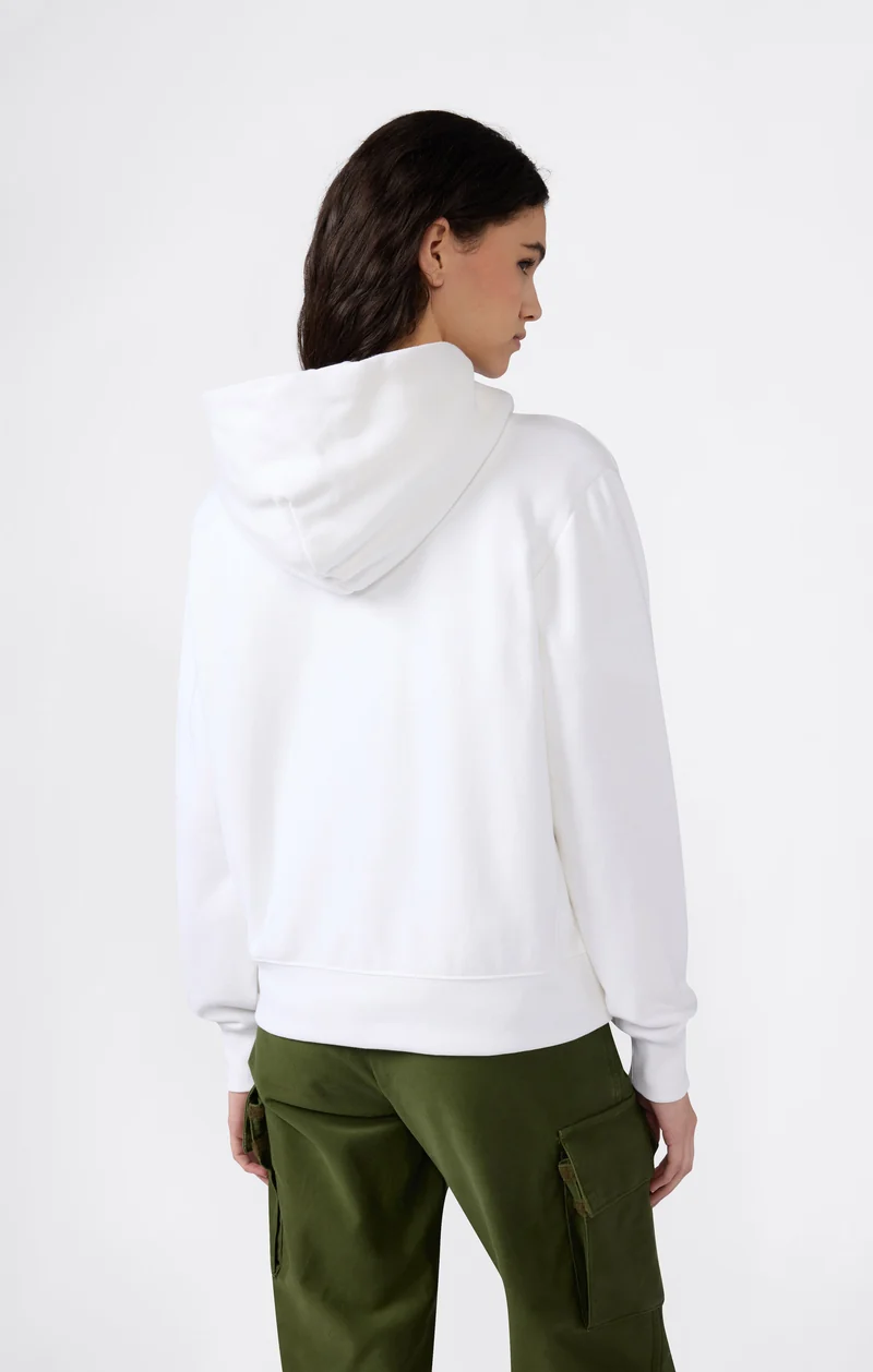 Women’s Lightweight Reverse Weave Hoodie with Embroidered Logo