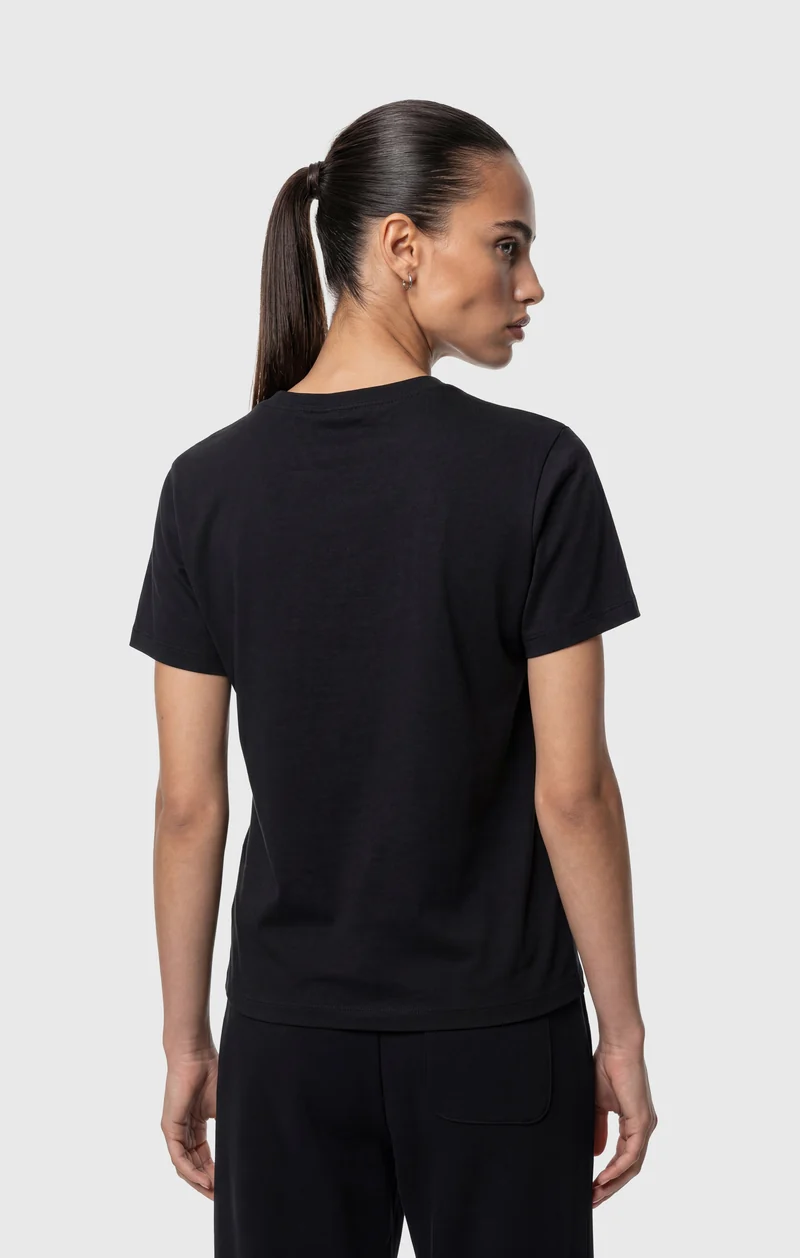 Women’s Reverse Weave Crewneck T-Shirt with Embroidered Logo