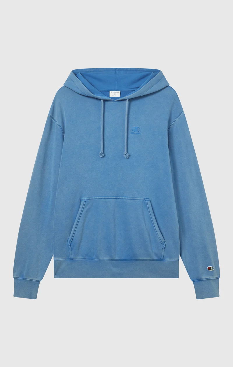 Men’s Hooded Sweatshirt with Embroidered Logo and Washed Effect Icons