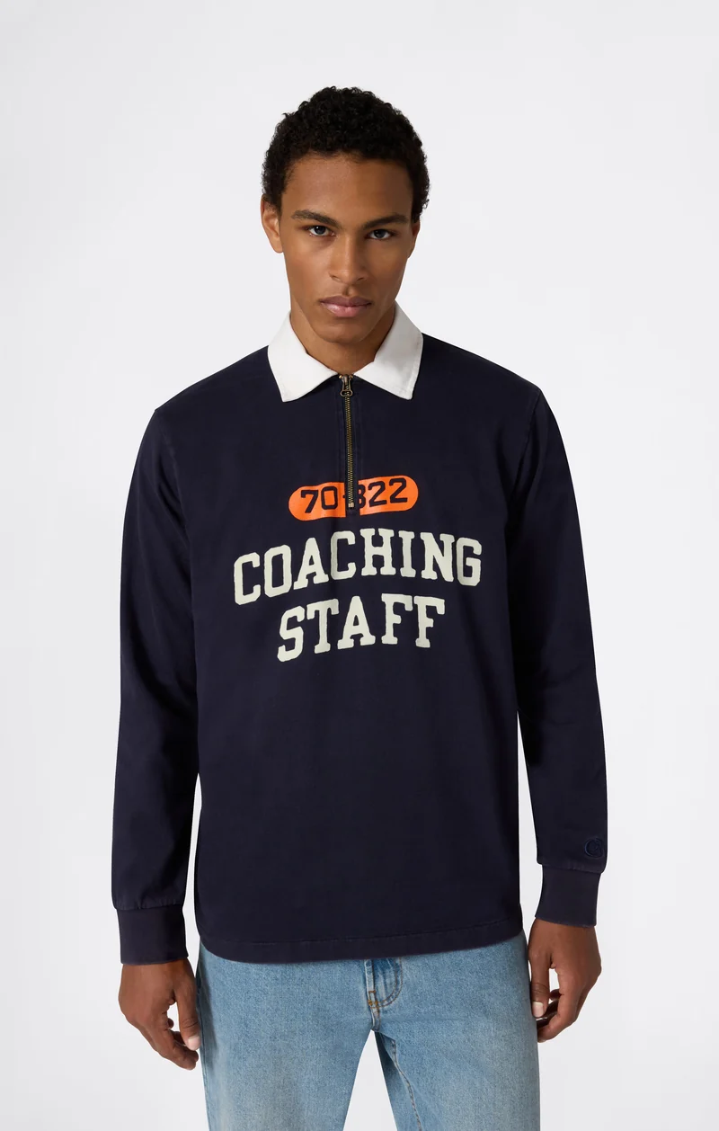 Men’s Long Sleeve Half Zip Polo Shirt Time Capsule