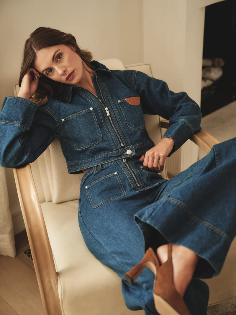 Oversize-Denimjacke - Blau