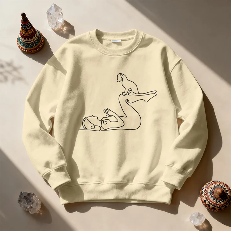 Olivenorma Yoga mit Hundeliebhabern Sweatshirt