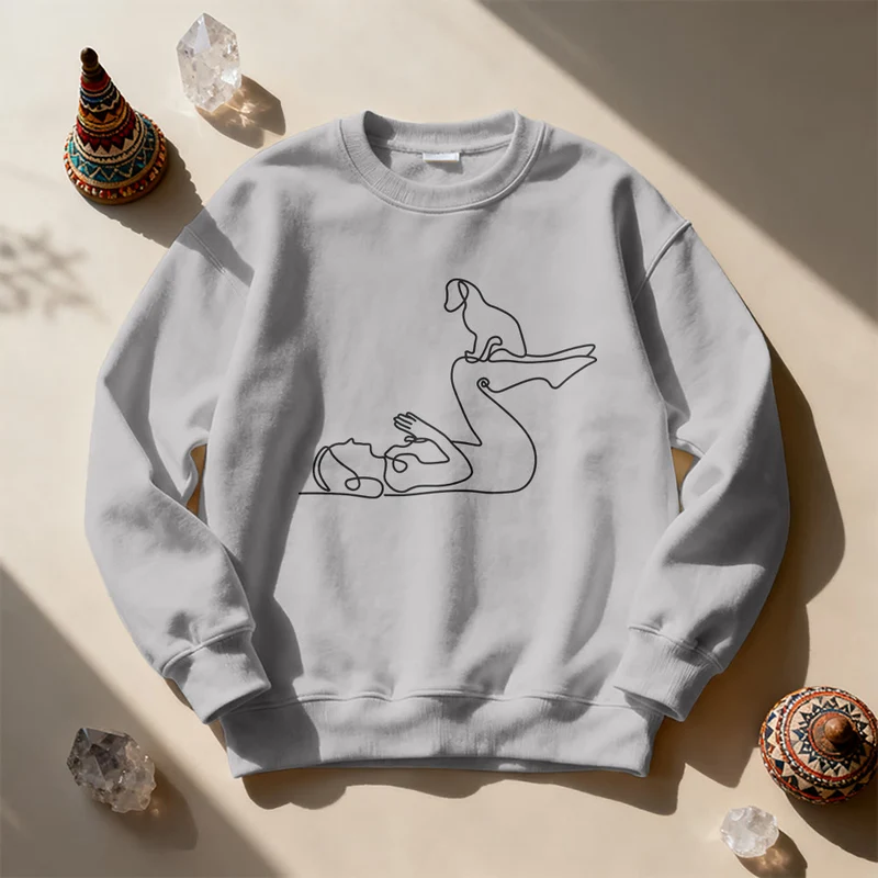 Olivenorma Yoga mit Hundeliebhabern Sweatshirt