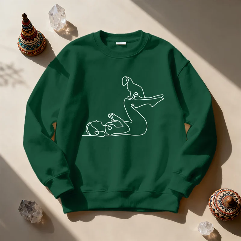 Olivenorma Yoga mit Hundeliebhabern Sweatshirt