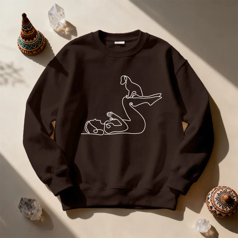 Olivenorma Yoga mit Hundeliebhabern Sweatshirt