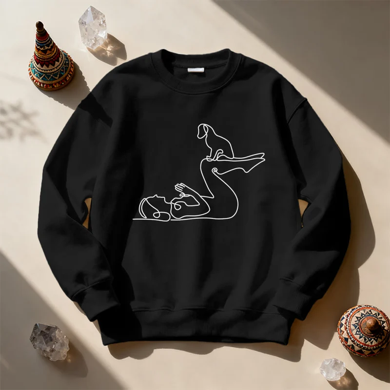 Olivenorma Yoga mit Hundeliebhabern Sweatshirt