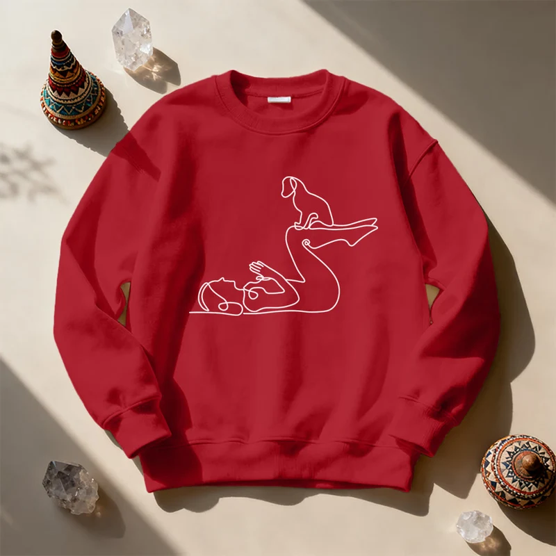 Olivenorma Yoga mit Hundeliebhabern Sweatshirt