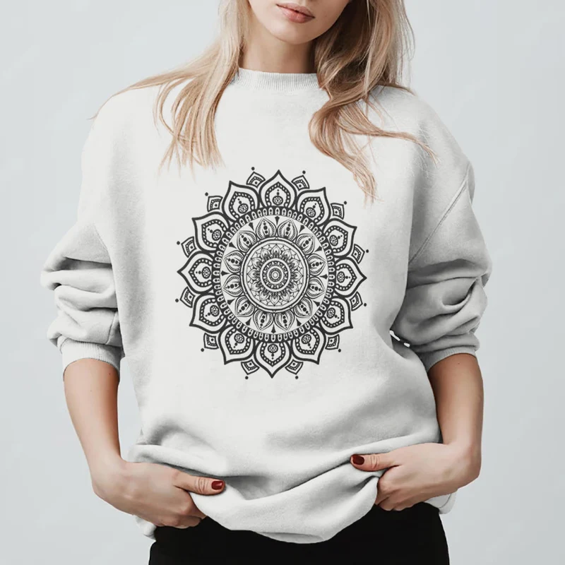 Olivenorma Zen Mandala Heilige Geometrie Yoga Sweatshirt