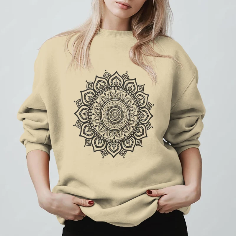 Olivenorma Zen Mandala Heilige Geometrie Yoga Sweatshirt