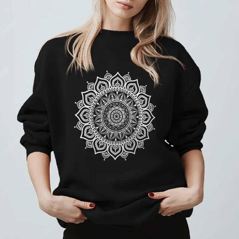 Olivenorma Zen Mandala Heilige Geometrie Yoga Sweatshirt