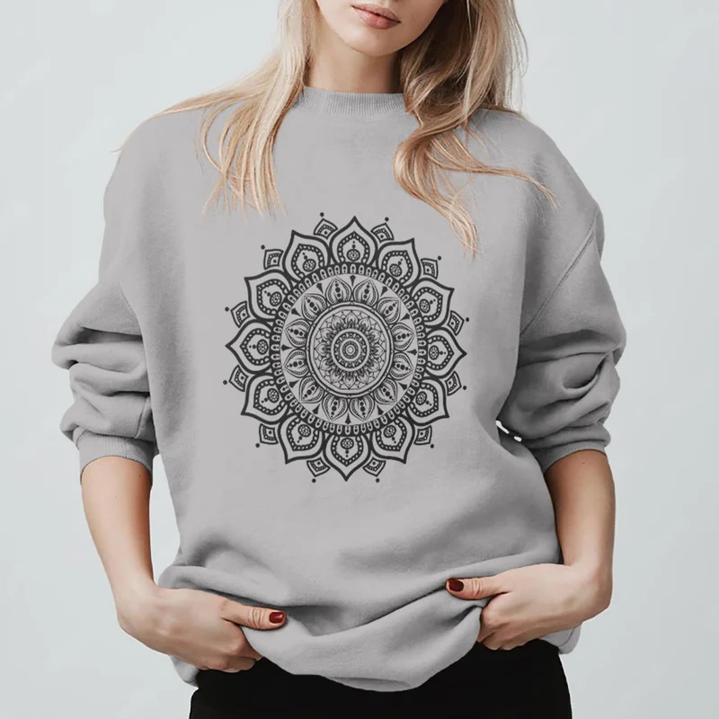 Olivenorma Zen Mandala Heilige Geometrie Yoga Sweatshirt