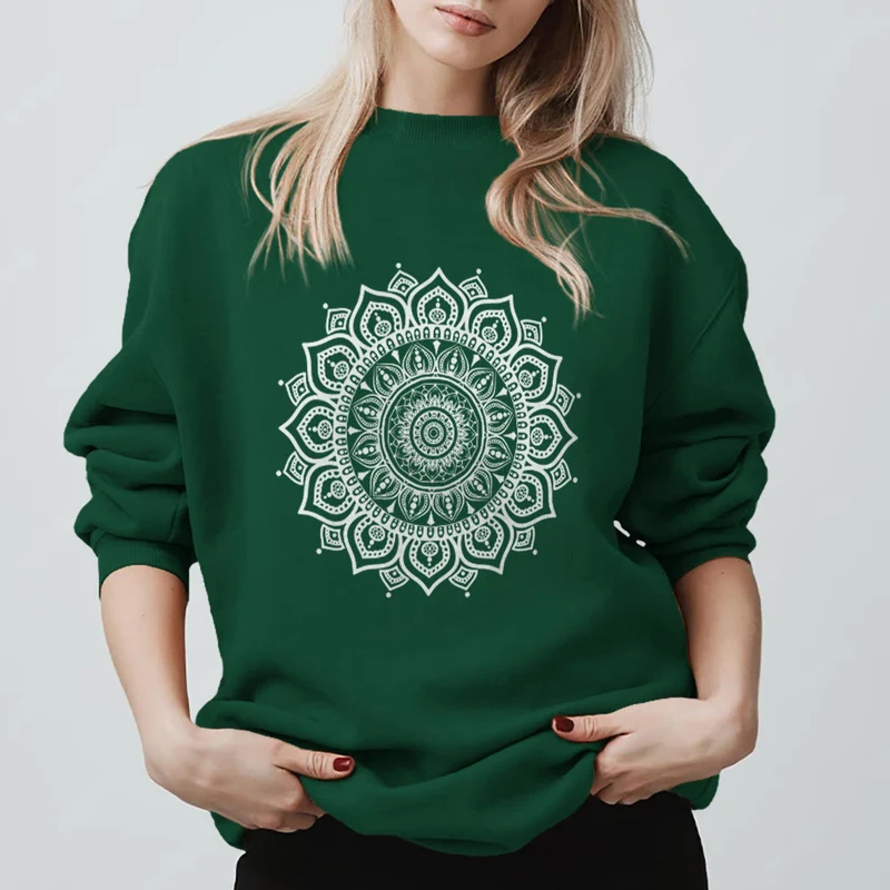 Olivenorma Zen Mandala Heilige Geometrie Yoga Sweatshirt