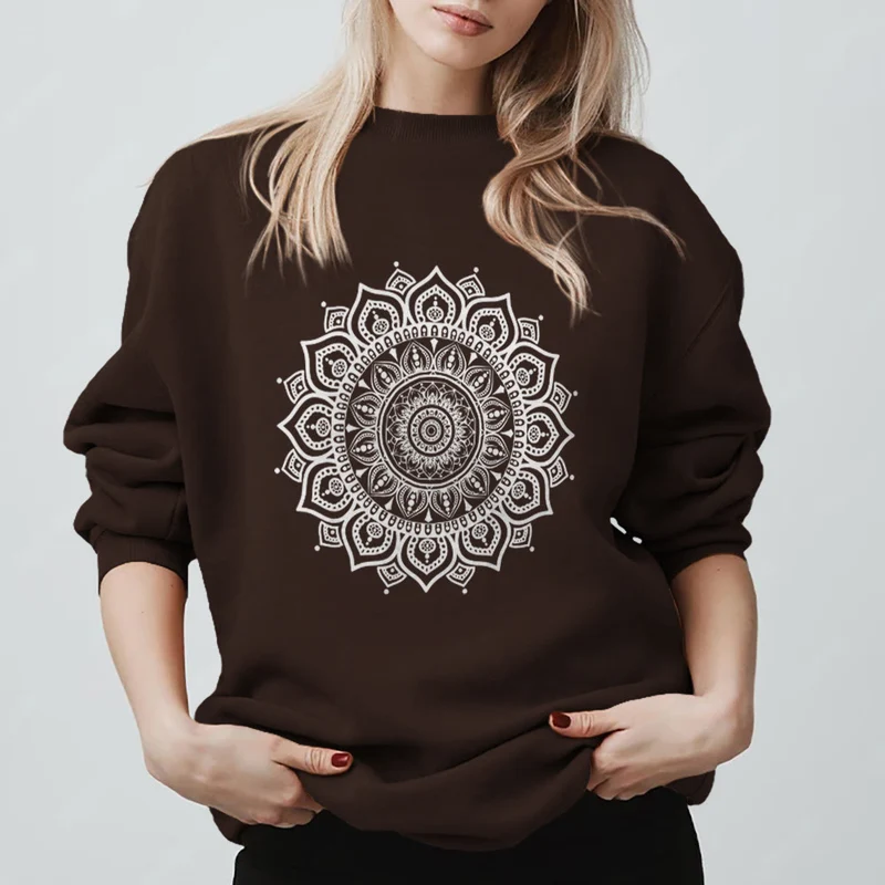 Olivenorma Zen Mandala Heilige Geometrie Yoga Sweatshirt